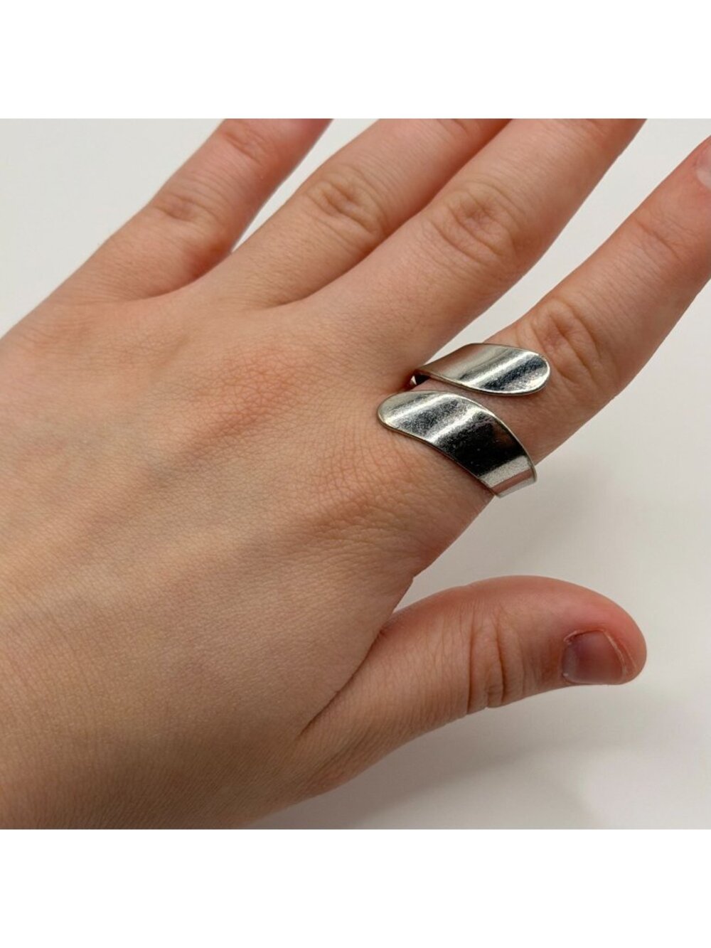 Sterling Silver Adjustable Wrap Ring Size 9.5